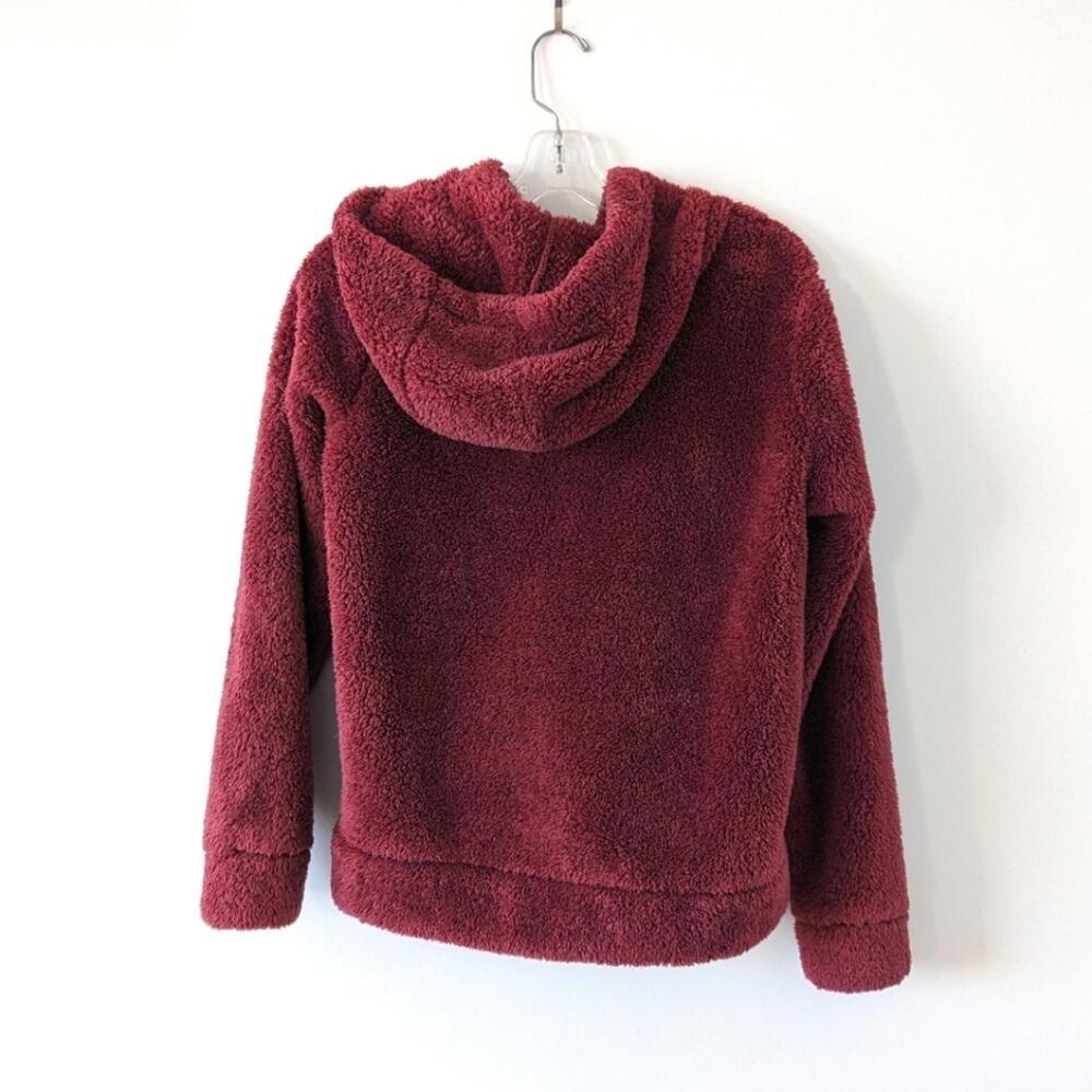 George Women's Burgundy Fleece Zip-Up Jacket, Size Small, Cozy Winter Essential